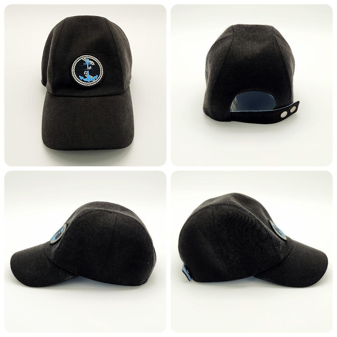 HERMES エルメス キャップ 帽子 ワッペン いかり ロープ 58サイズ.