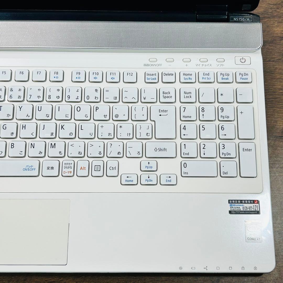 NECノートパソコンi7/SSD512G/16G Office付 Win11