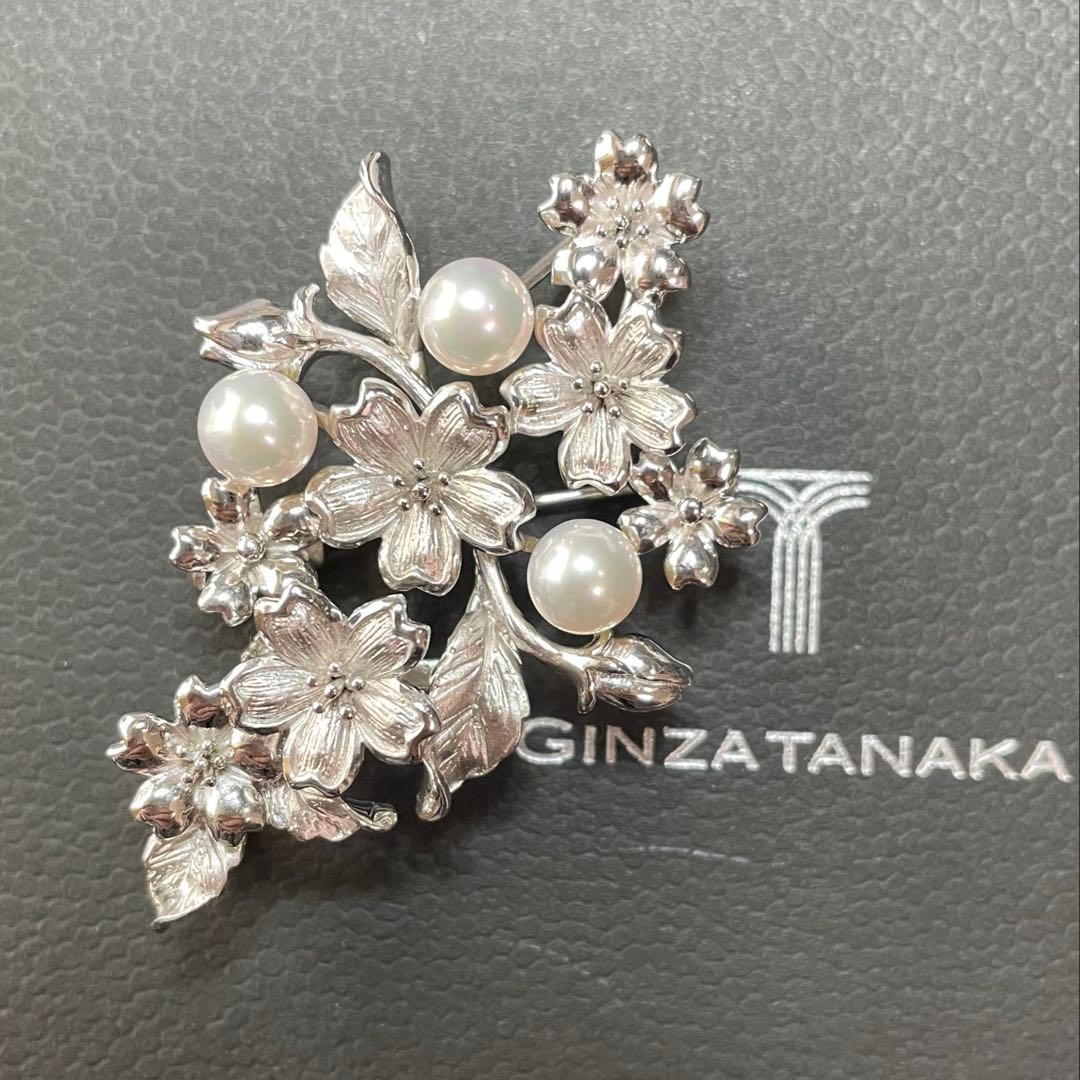 GINZA TANAKA パールブローチ　入学式　あこや真珠　検索用-ミキモト