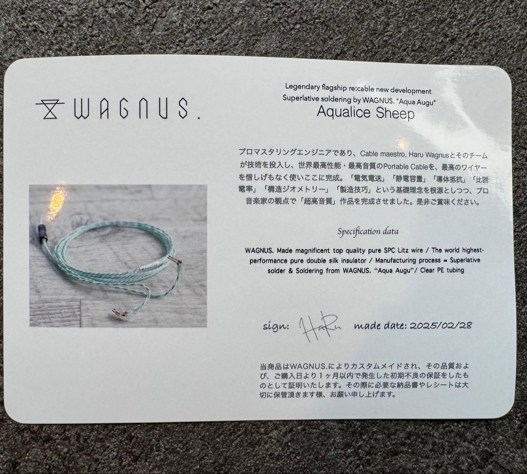 【特注品】wagnus Aqualice Sheep black coat