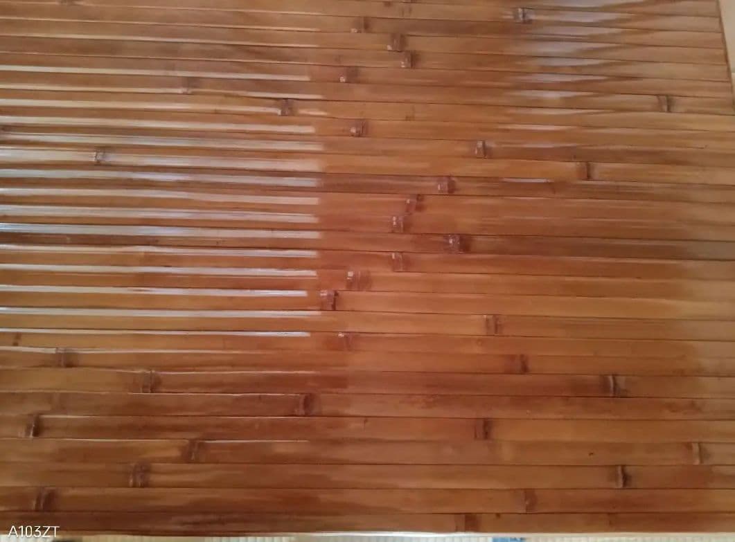 6キャスター付き　竹製　シンプルテーブル 移動可能