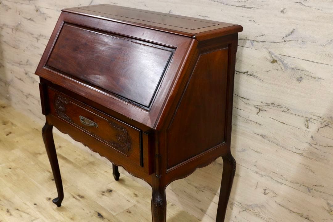 GMHH69○唐木家具 無垢材 ライティングビューロー 書斎机 什器 デスク 机