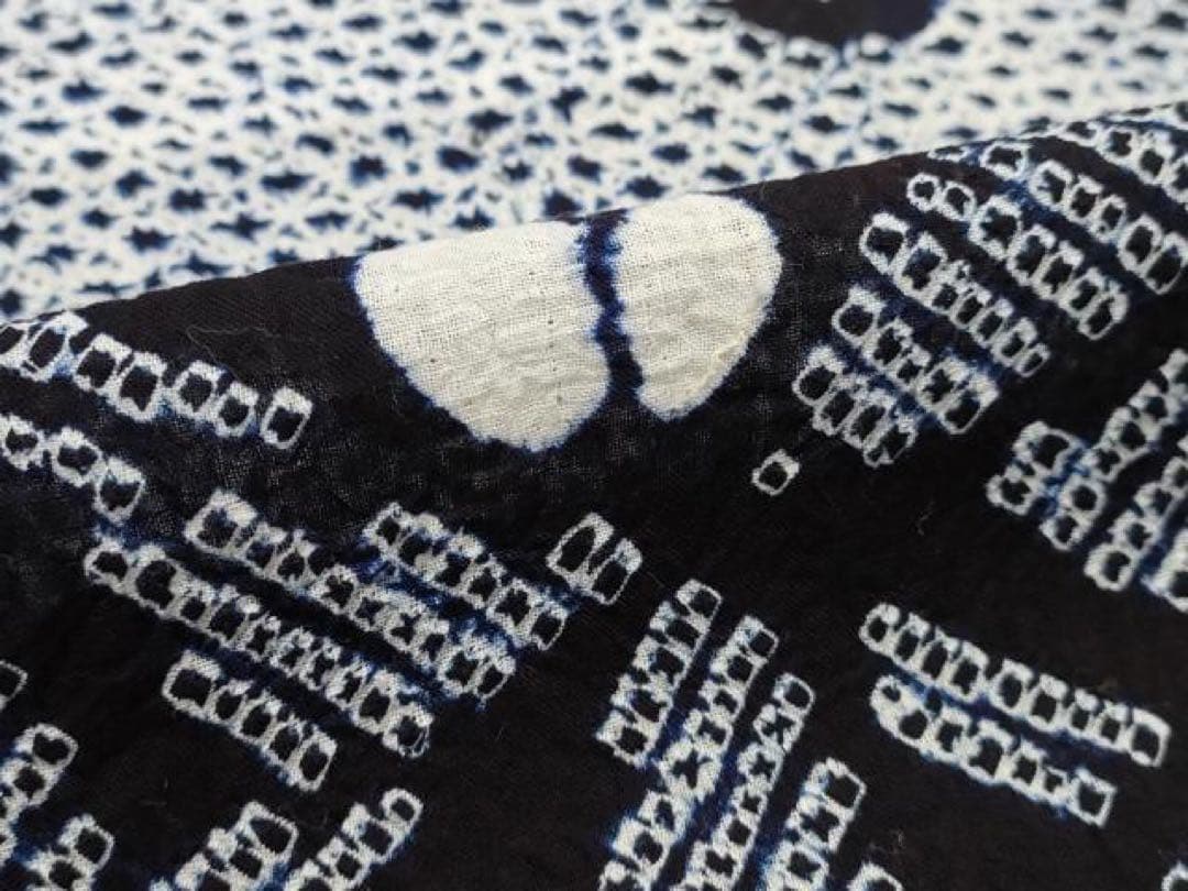 有松絞り　浴衣　身丈156 三浦絞り　紺地　ワントーン　有松鳴海絞り　菖蒲