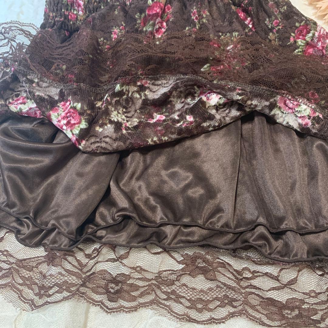 希少！極美品　リズリサ　ベロア　レース　でかリボン　キャミソール　M