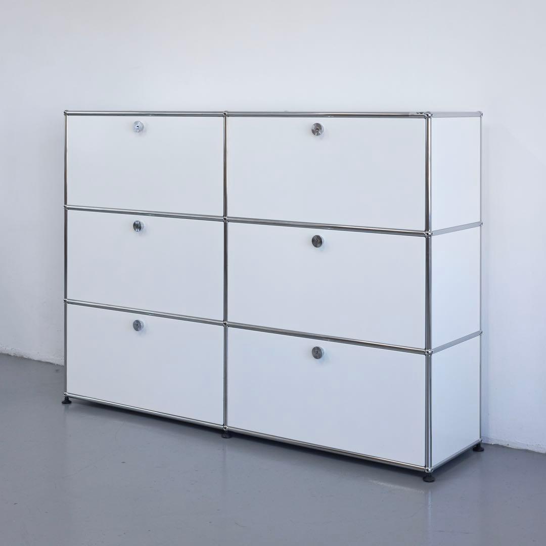 USMハラー　2列3段キャビネット/ピュアホワイト/送料込み