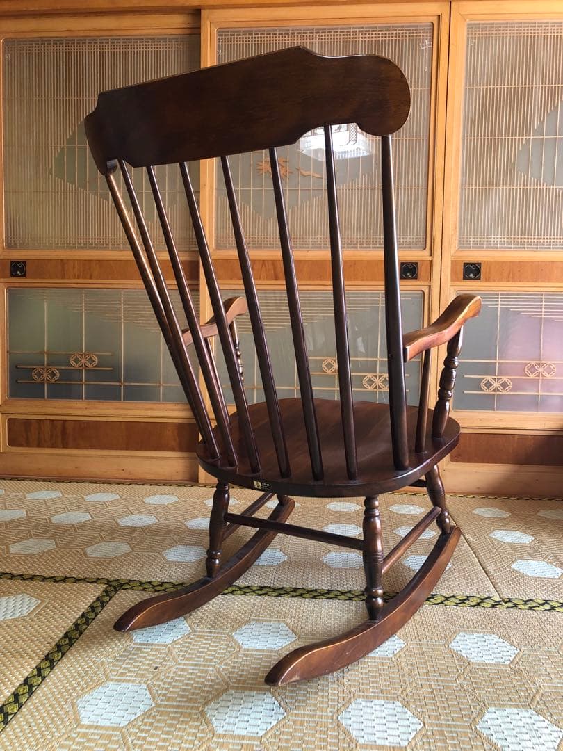 ビンテージ ロッキングチェア 飛騨家具 アンティーク カリモク キツツキ