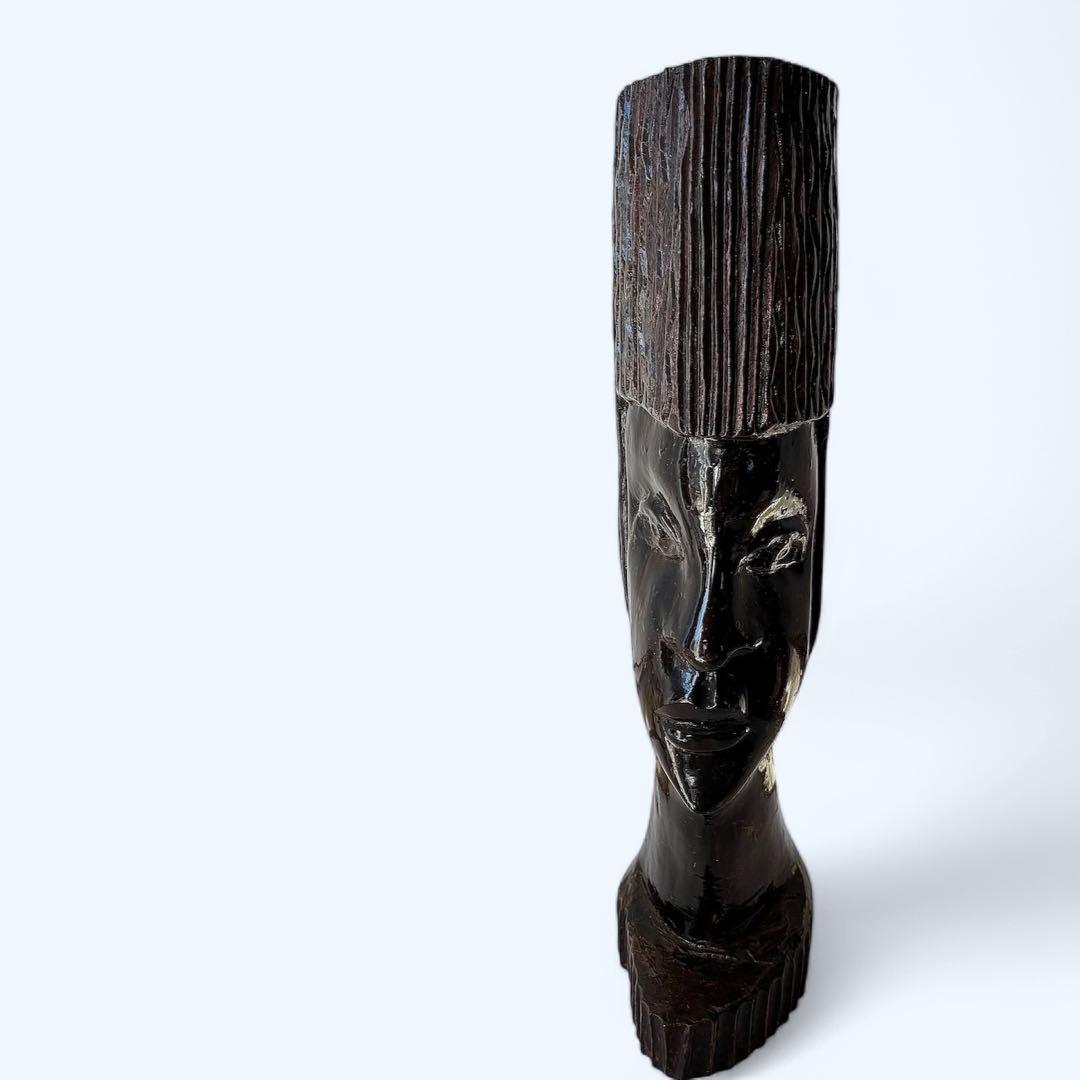 【民藝アート】アジアン木彫 人物像3体セット｜儀礼像・プリミティブオブジェ