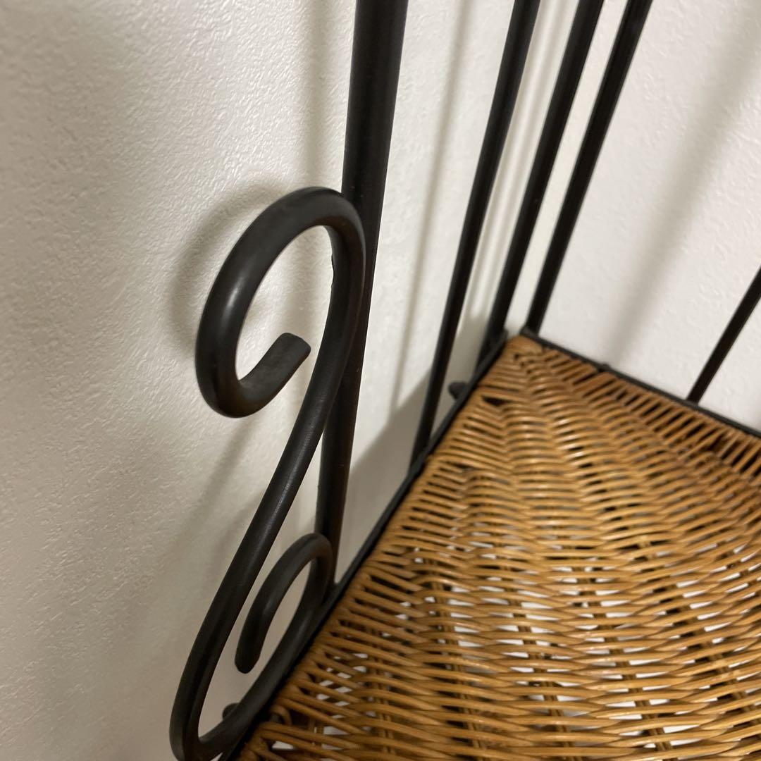 アンティーク調 アイアンフレーム 3段コーナーラタンラック 飾り棚 花台 レトロ