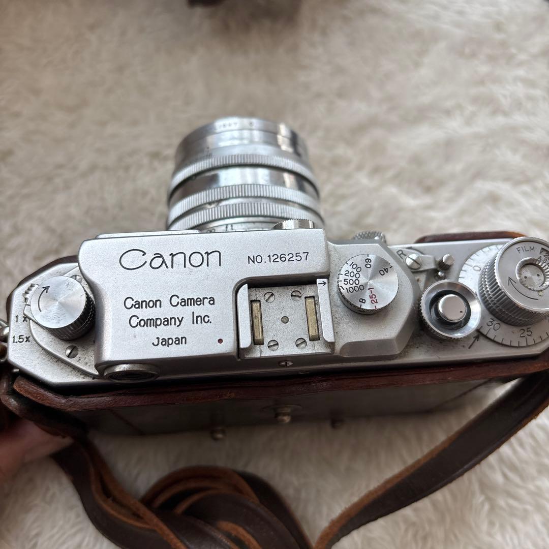 Canon フィルムカメラ 126257 レザーケース付き　昭和レトロ　ジャンク