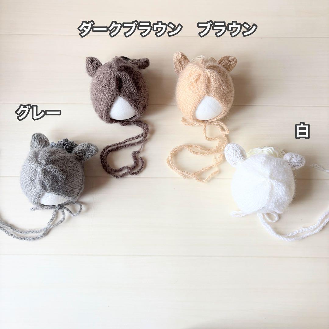 白♪馬帽子&ニューボーンフォト撮影衣装　午年　ウマボンネット　月齢フォト