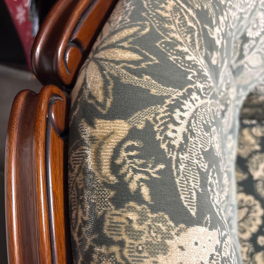 カリモク 1人掛けソファ アームチェア 花柄 ヴィンテージ