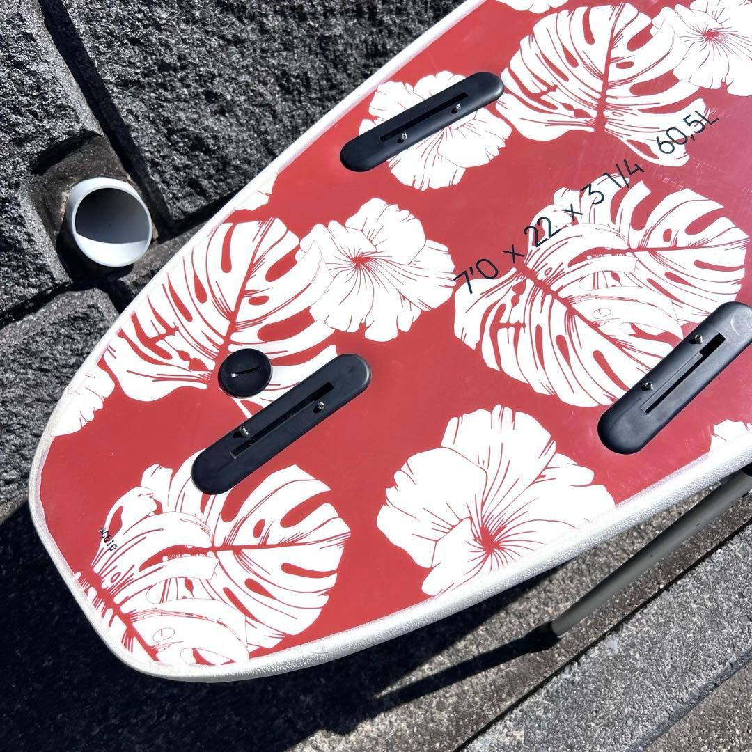 美品　大人気　ROXY ソフトボード　7’0ft 60.5L ハイビスカス　良好