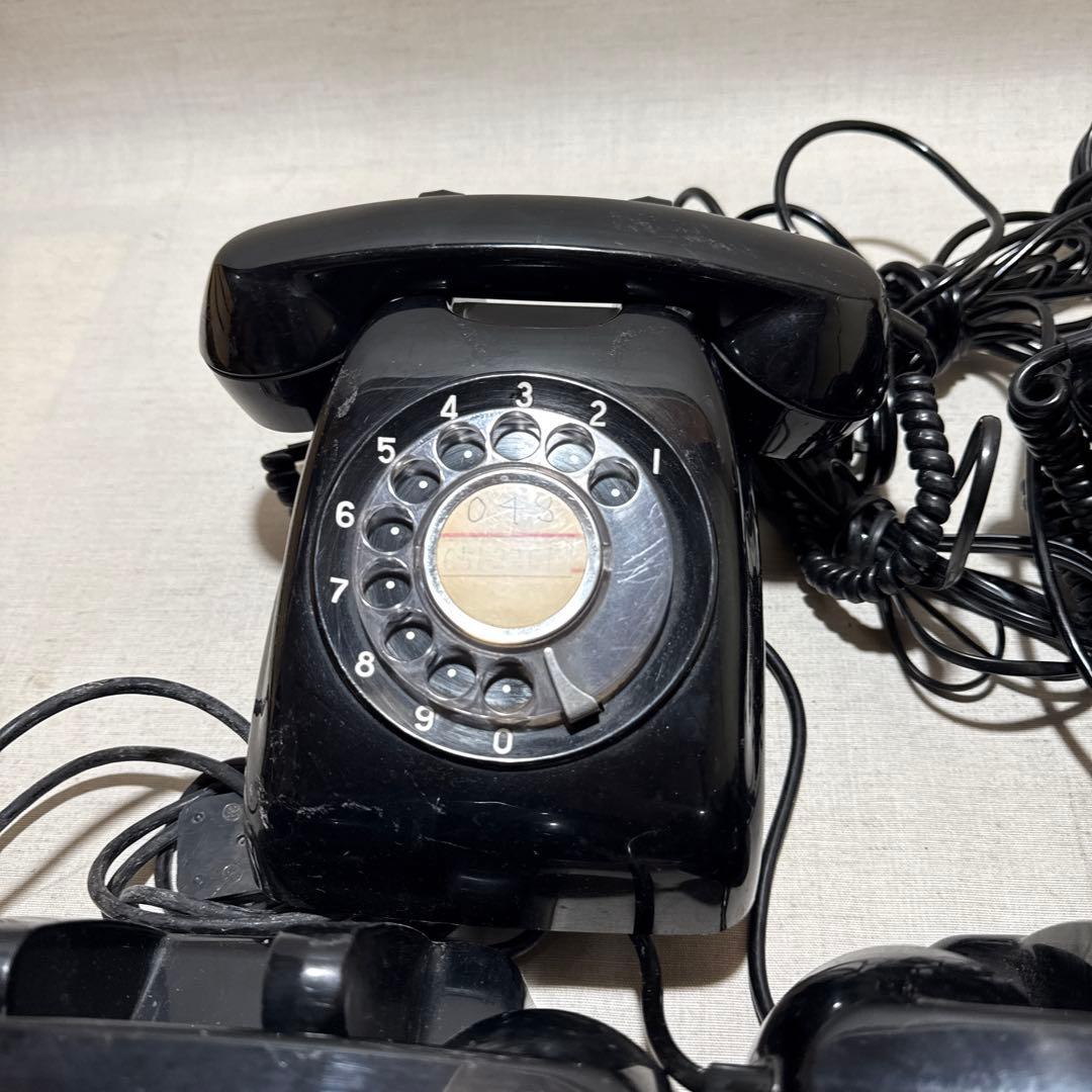 60s 昭和レトロ Japan 黒電話 ダイヤル式電話機 5台まとめ売り セット