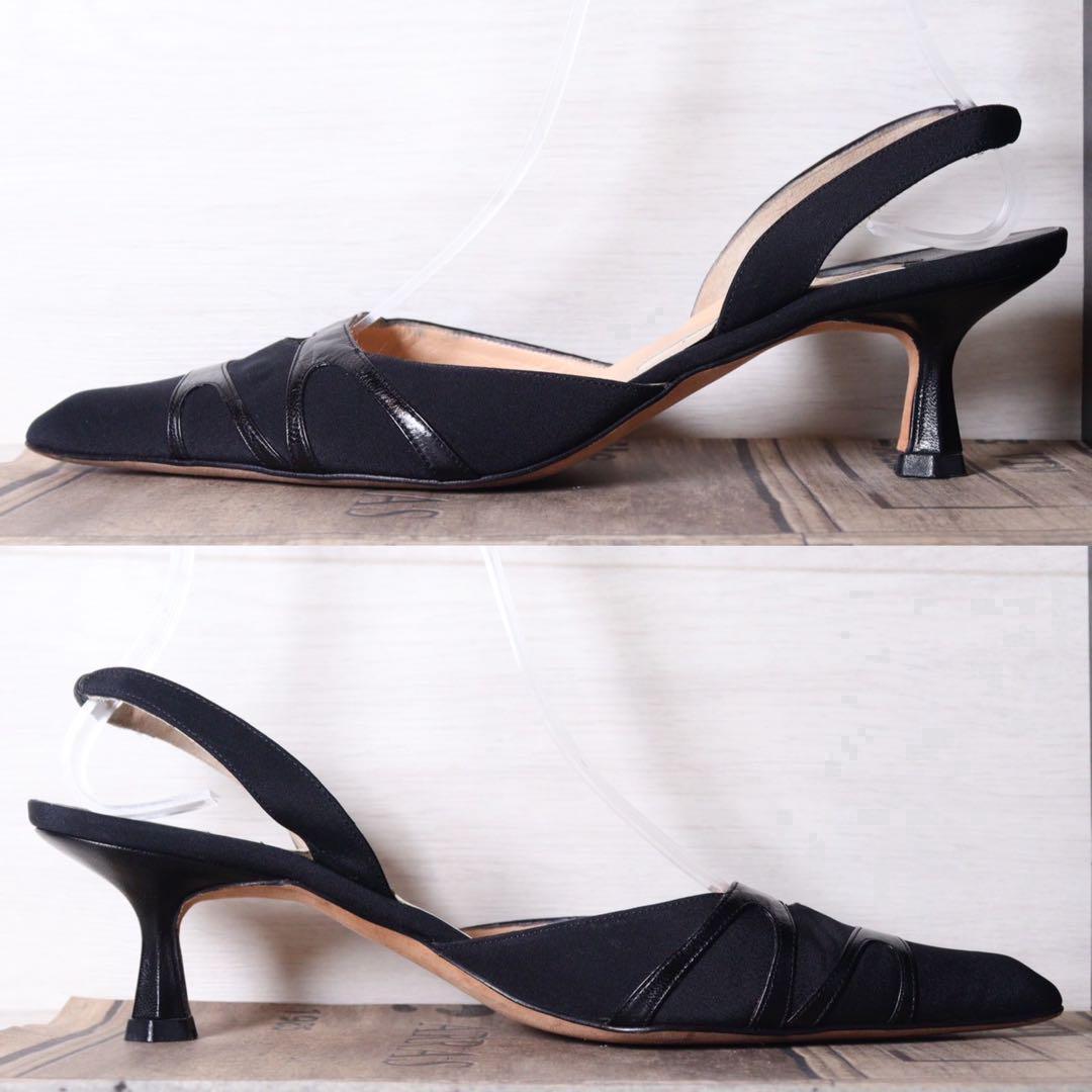 【美品】Manolo Blahnik マノロブラニク 24.5 キャロリン 黒
