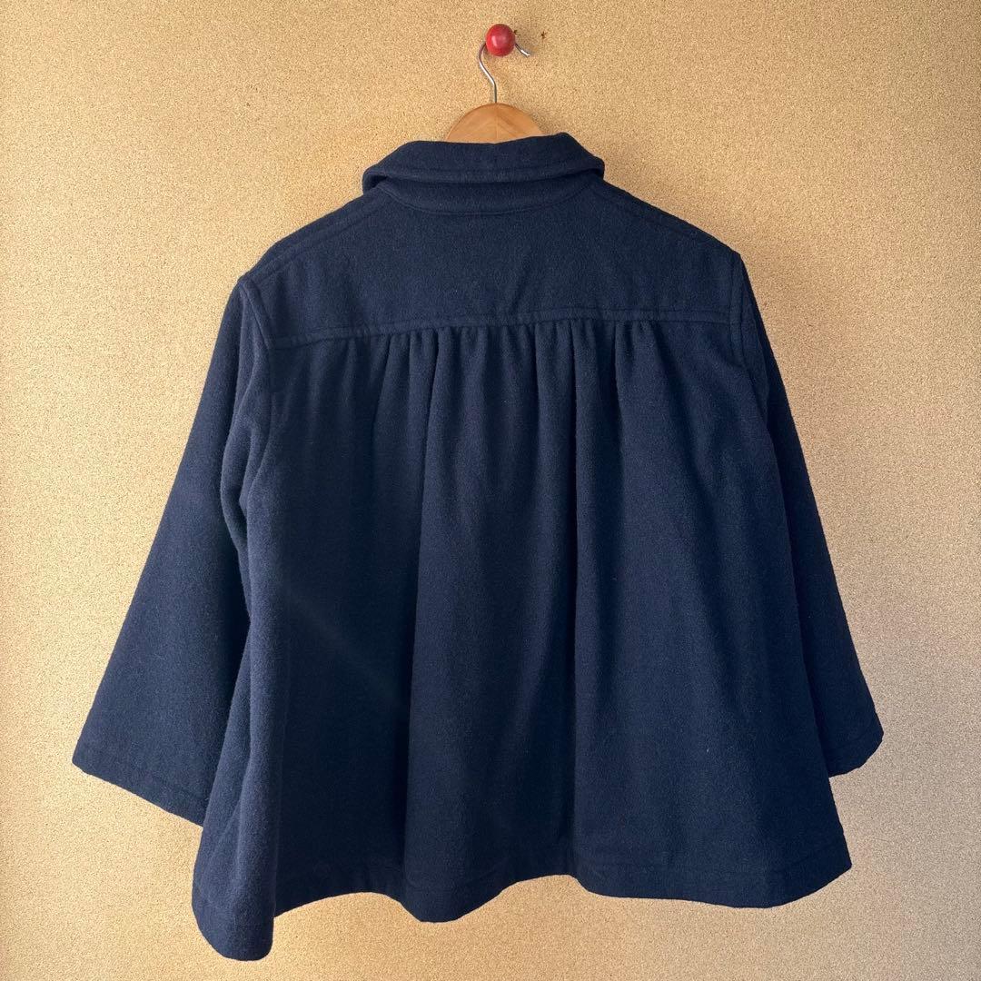 DANTON 24AW ギャザーショートコート WOMEN ネイビー