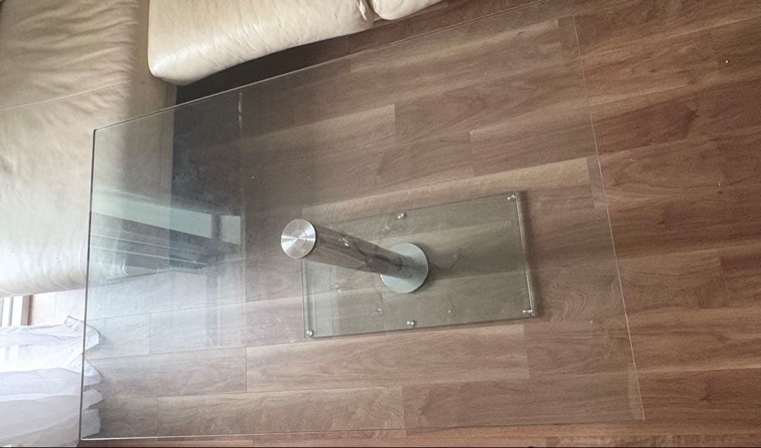 【1月末まで】ガラス製長方形センターテーブル