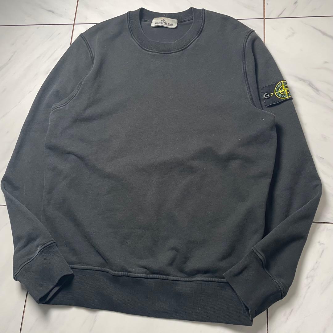 希少S STONE  スウェット グリーンエッジワッペン 黒