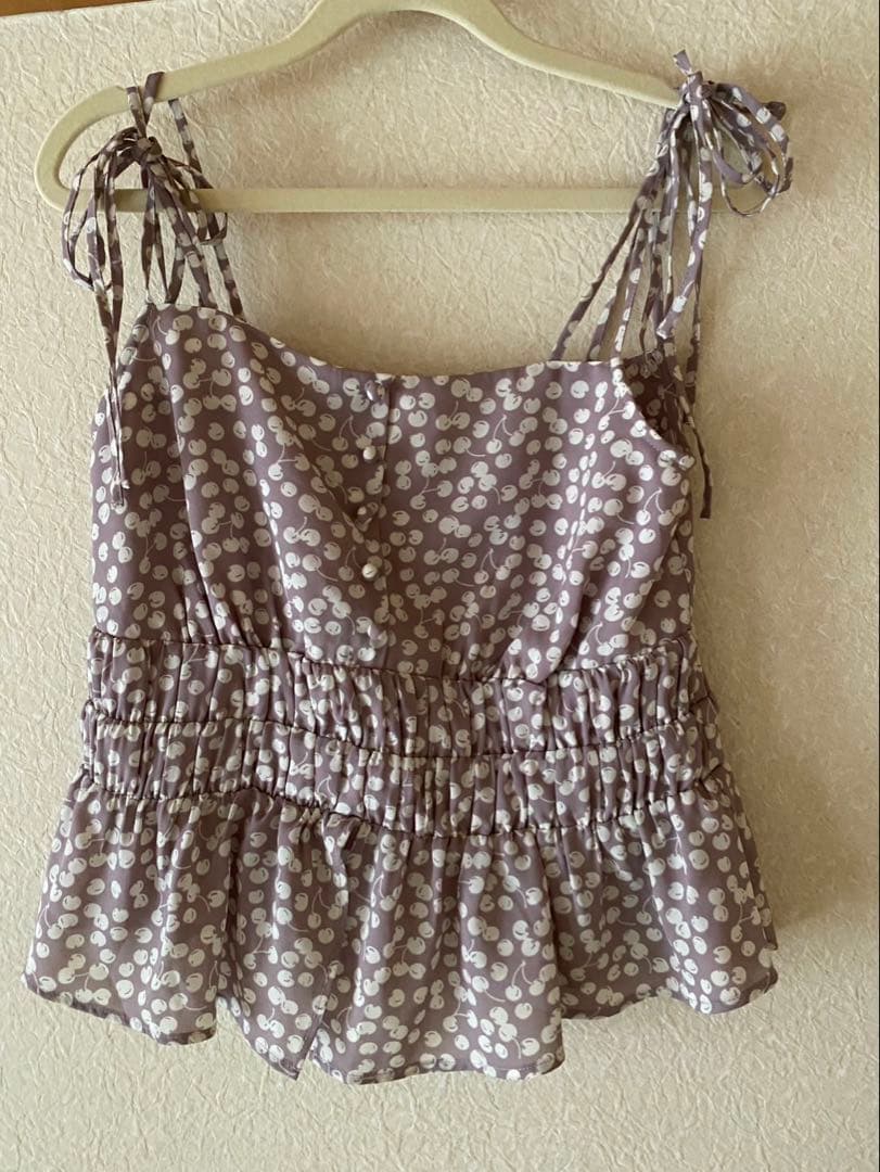 トップス herlipto Cherry Pattern Strap Top S