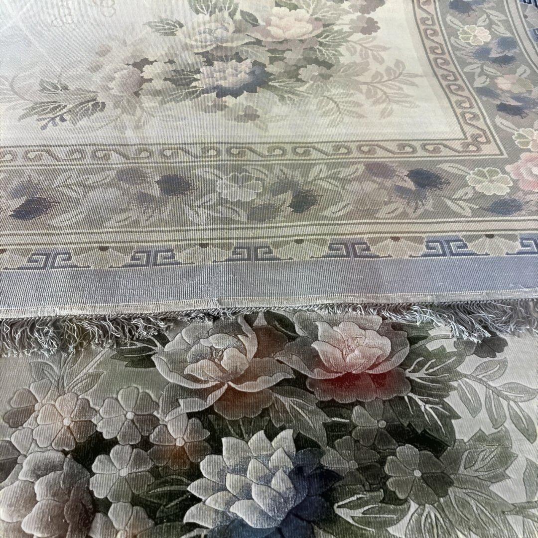 【美品】エクセルヒューマン購入　高級じゅうたん6畳　中国シルク　花柄カーペット