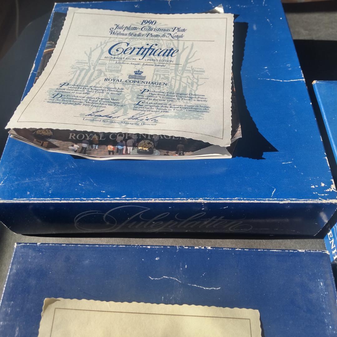 ロイヤルコペンハーゲン イヤープレート3枚 1987 1989 1993 箱付