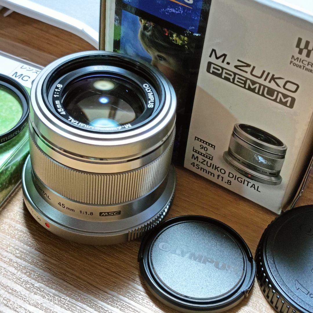 極上品OLYMPUS M.ZUIKO 45mm f1.8 レンズフィルター付き