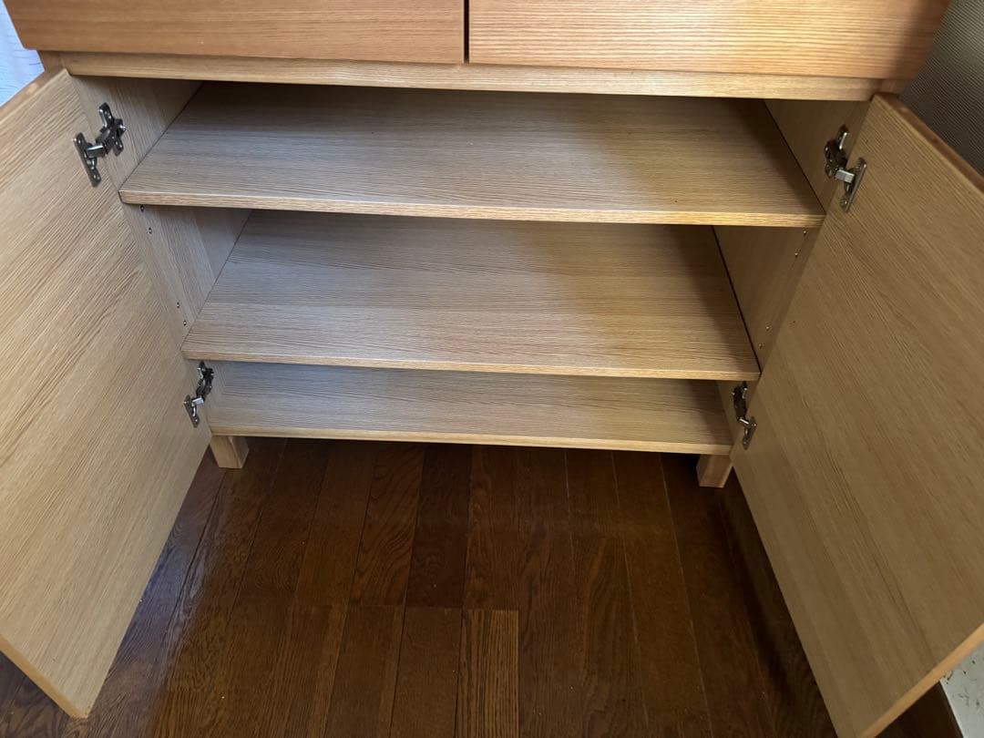 【Rain】無印良品　木製キャビネット幅80×奥行40×高さ83 オーク材