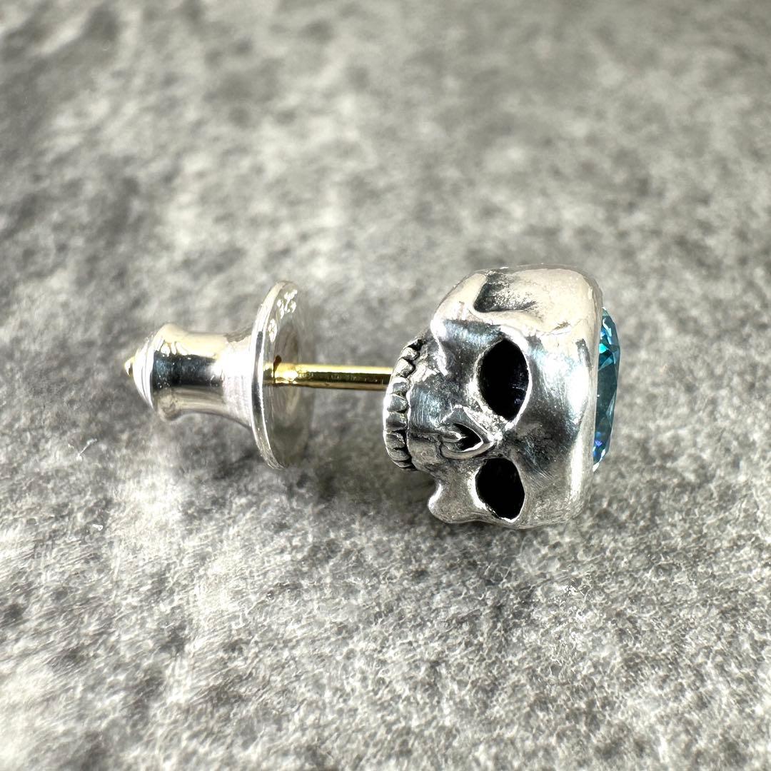 ★鑑定済★ジャスティンデイビス★J×U★スカル★SV925× K18★ピアス★