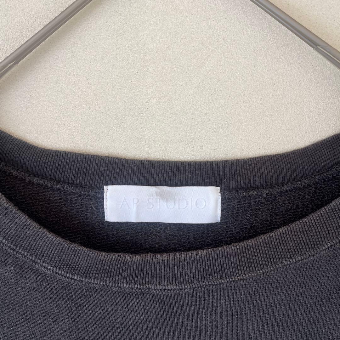 アパルトモントUNITEプリント ブラック スウェット