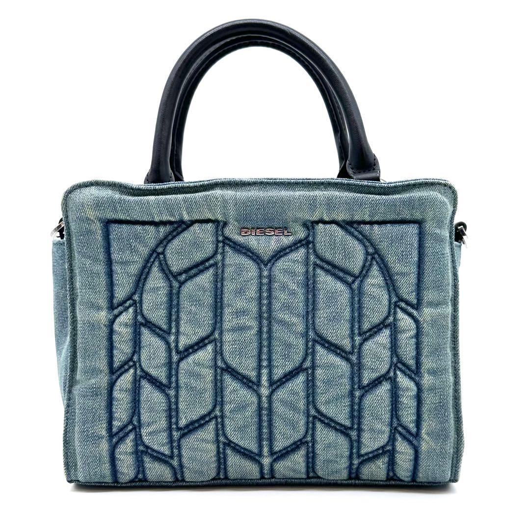 使用少✨DIESEL ディーゼル 2way デニムバッグ キルティング ブルー系