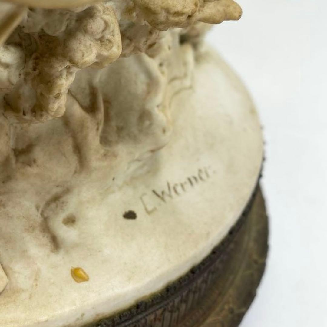 専用　C.Werner在銘　特大磁器人形　金具台付　タカト　東さ7-1012④