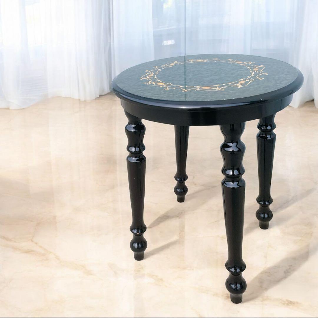 【美品送料込】イタリア ドマン バーズアイ 象嵌 スツール 花台 サイドテーブル