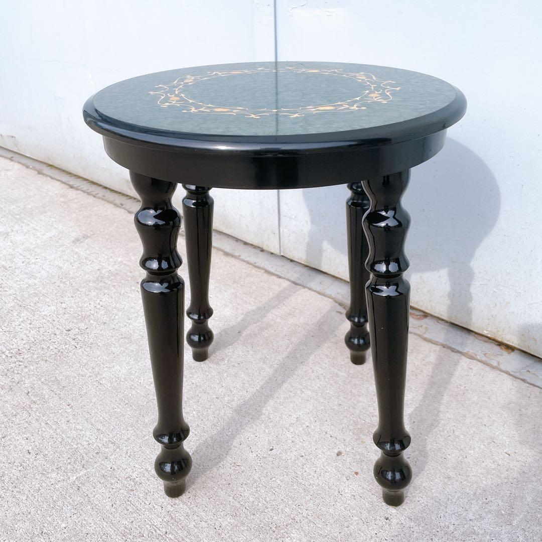 【美品送料込】イタリア ドマン バーズアイ 象嵌 スツール 花台 サイドテーブル