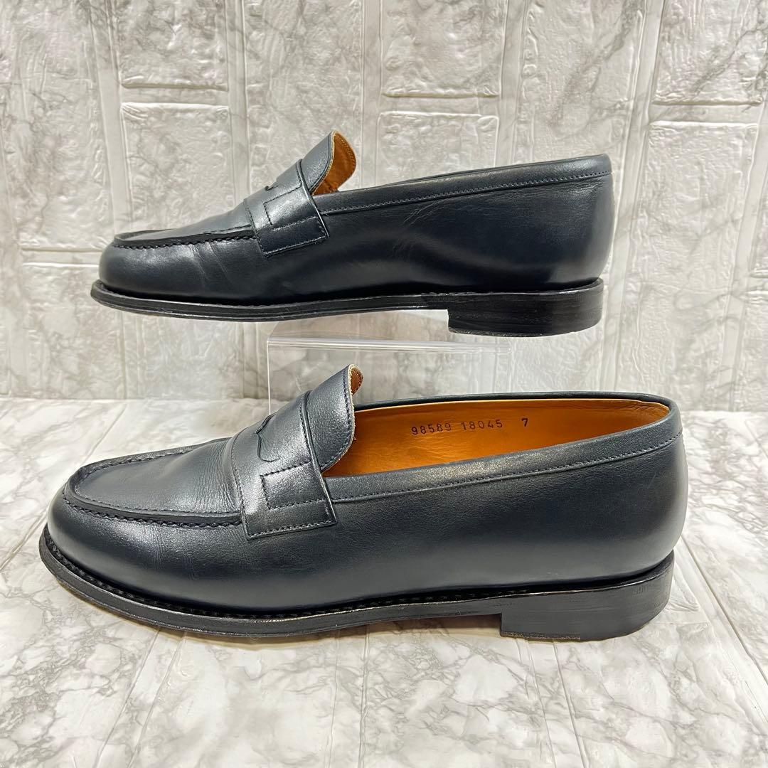 【美品】ジャランスリワヤ 98589 18045 ローファー　ネイビー