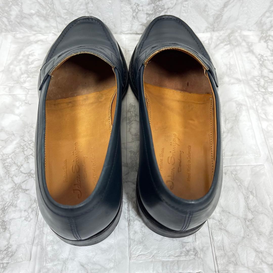【美品】ジャランスリワヤ 98589 18045 ローファー　ネイビー