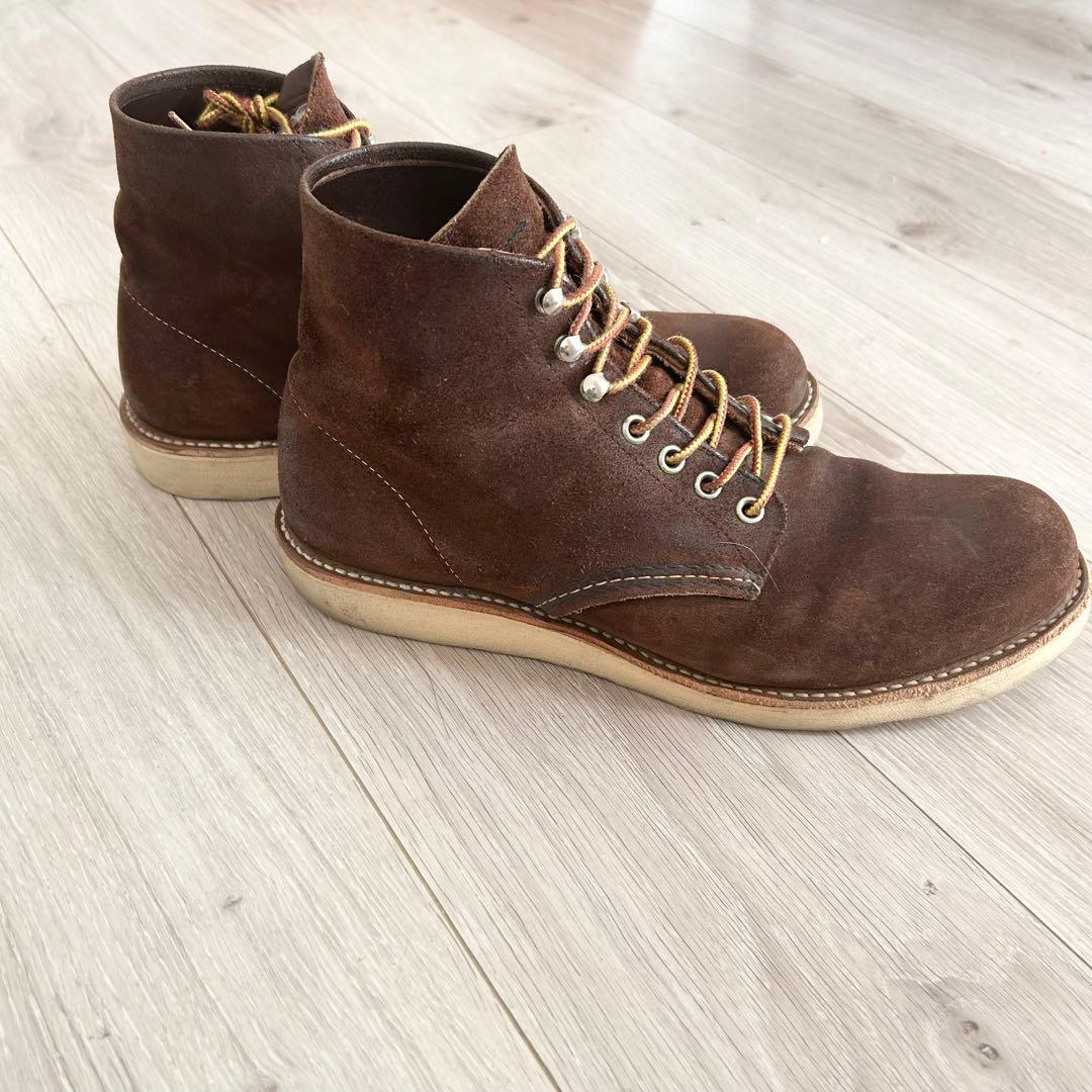 RED WING 8164 ブラウン スエード プレーントゥブーツ 27.5