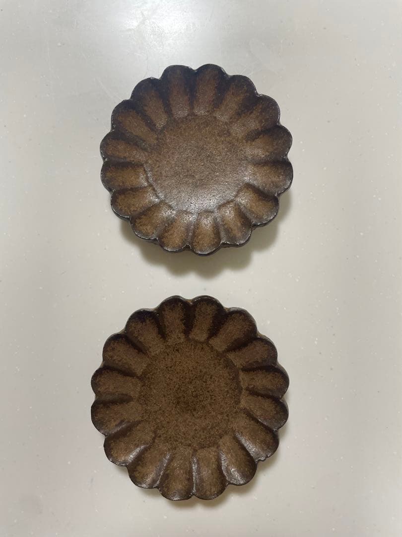 小澤基晴さん　弓張月５寸、４寸、豆皿と 輪花豆皿ブロンズのセット　合計８枚