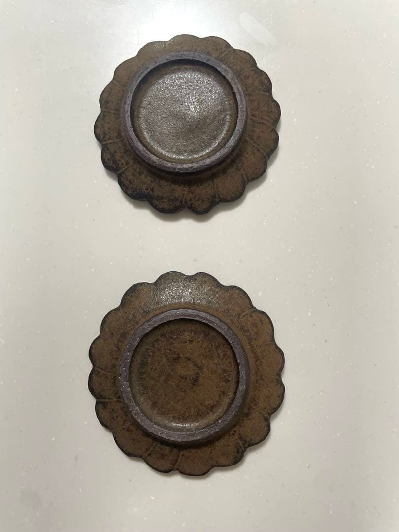 小澤基晴さん　弓張月５寸、４寸、豆皿と 輪花豆皿ブロンズのセット　合計８枚
