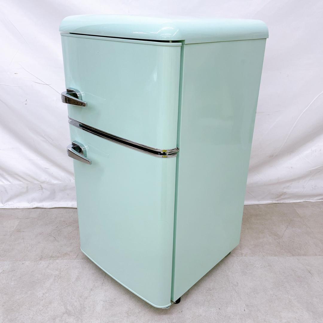 オーヤマ 2021年製　レトロ冷蔵庫　81L PRR-082D-LG