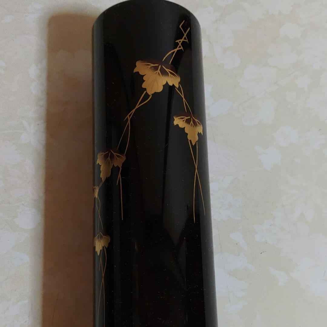 未使用【漆器】輪島塗　花柄花入（箱付）【送料無料】