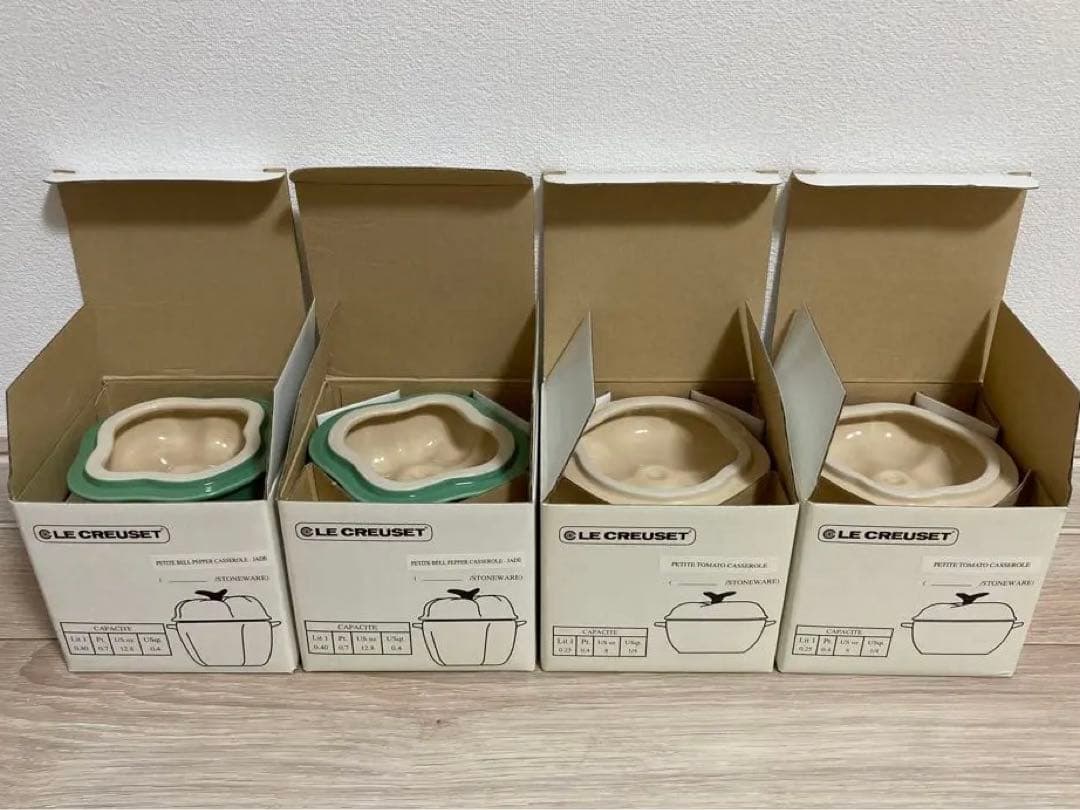 ル•クルーゼミニココットベジタブル　トマト＆ピーマン４個セット