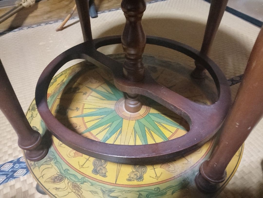 木製古地図風地球儀