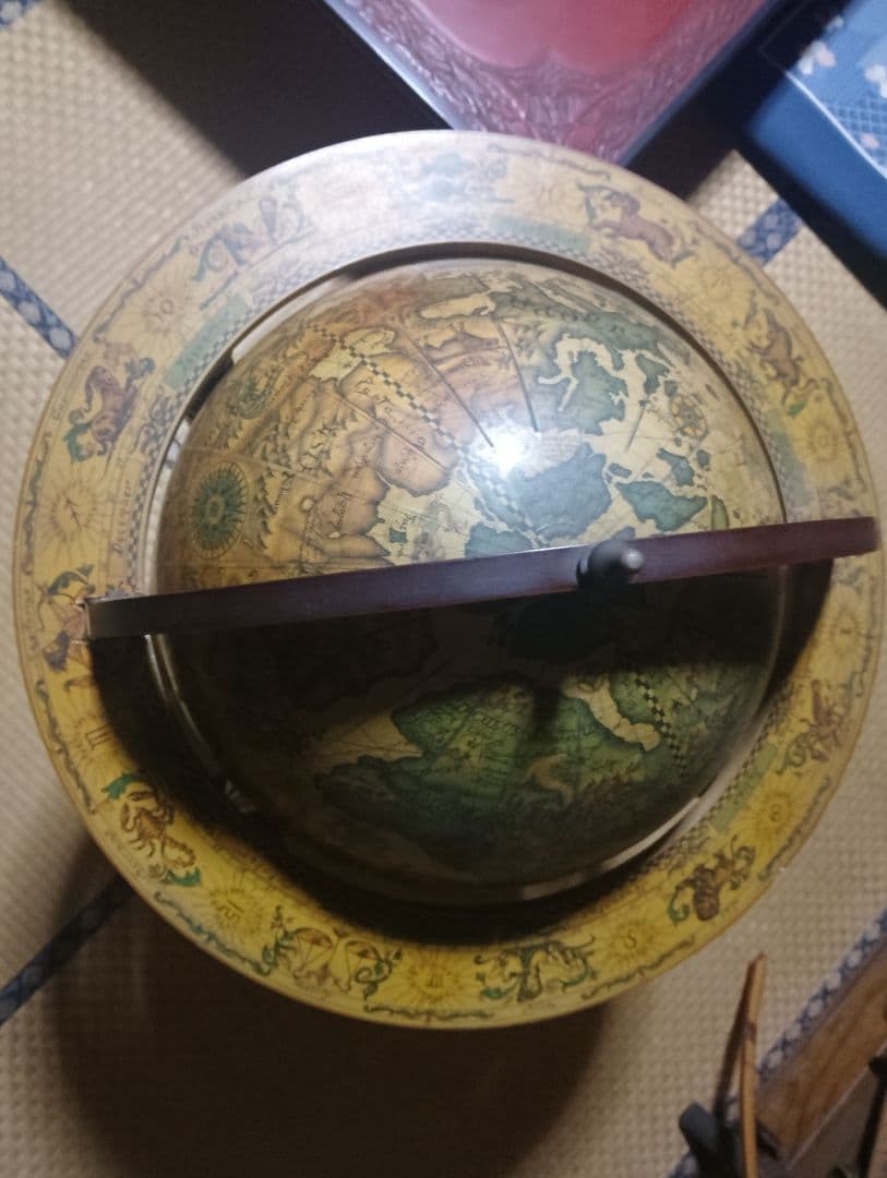 木製古地図風地球儀
