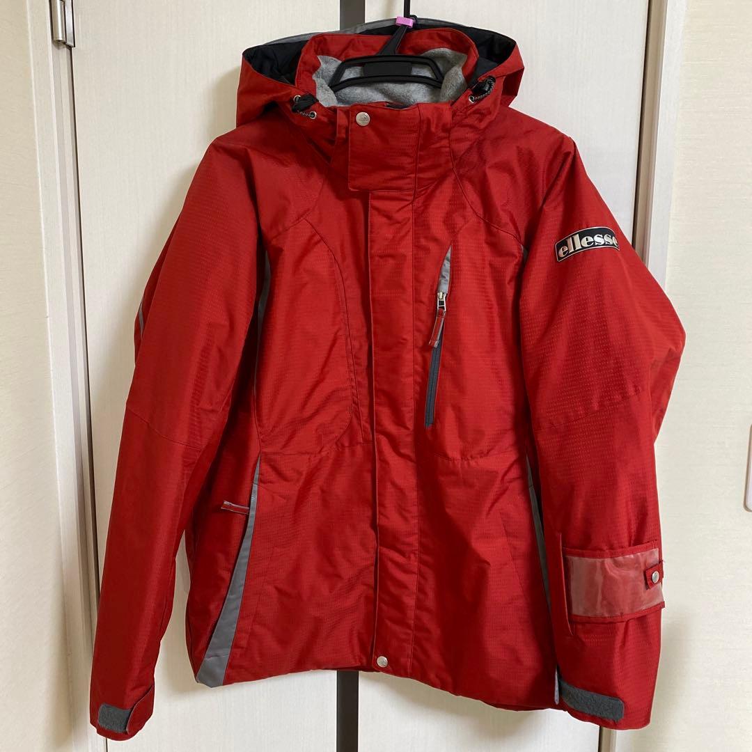 【美品】ellesse 赤 スキーウェア ニット帽付き