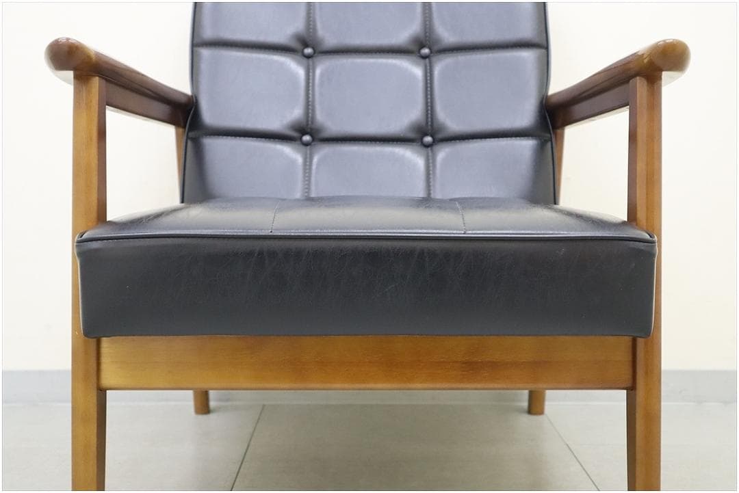 カリモク60 ロクマル Kチェア 1シーター スタンダード ブラック 1P