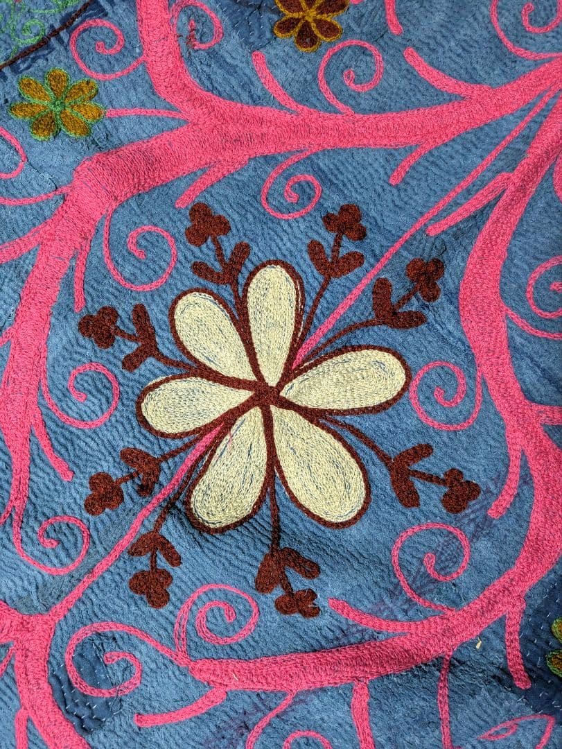 #145 ヴィンテージ ラリーキルト/ カンタキルト/ インディゴ染め　スザニ