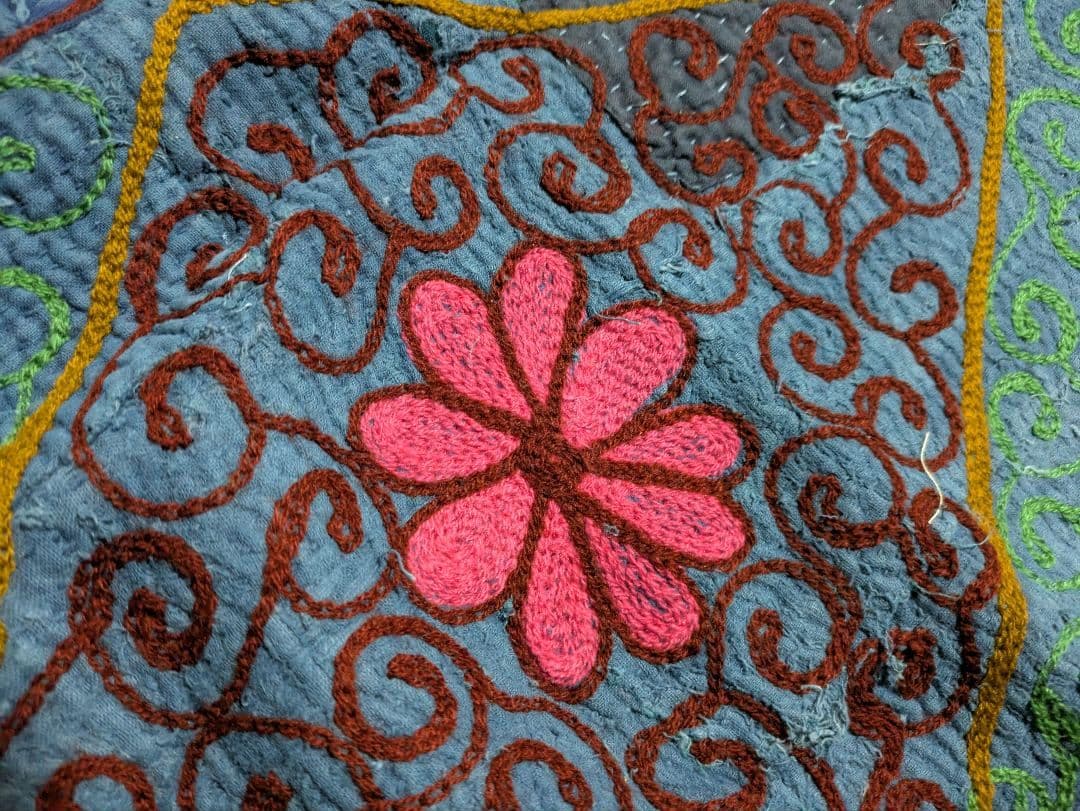 #145 ヴィンテージ ラリーキルト/ カンタキルト/ インディゴ染め　スザニ