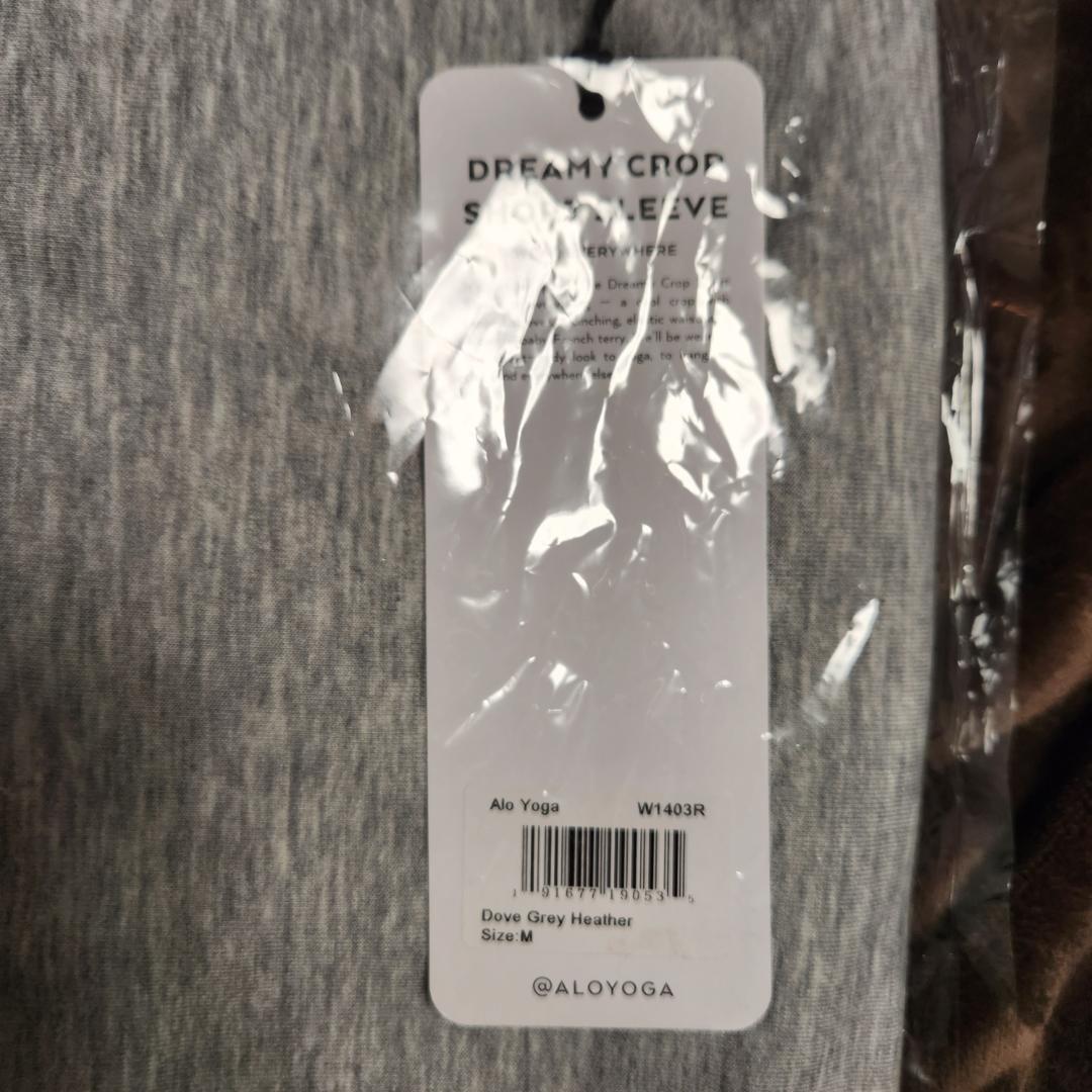 alo yoga Dream Crop Short Sleeve M ドーブグレ