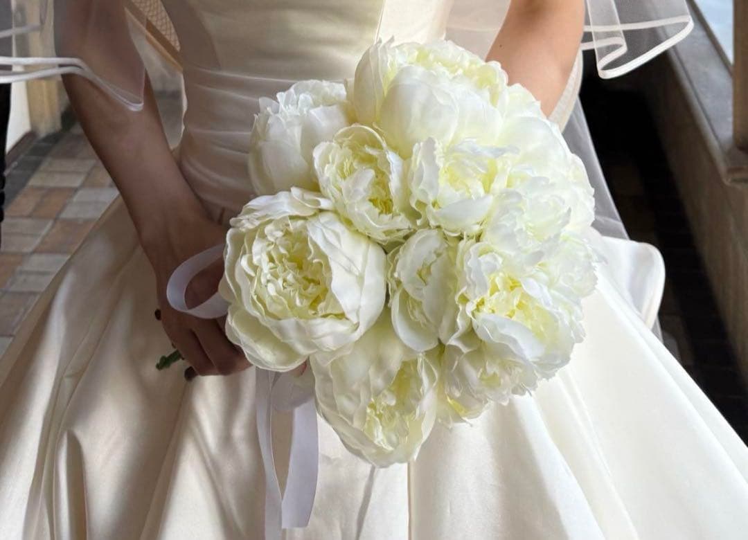 ブーケ ブートニア付 アーティフィシャルフラワー 芍薬 ピオニー