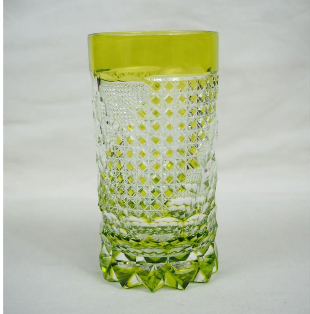 送料無料　伝統工芸士『篠崎清一』作江戸切子グラス2点　共箱　真作保証　篠崎硝子