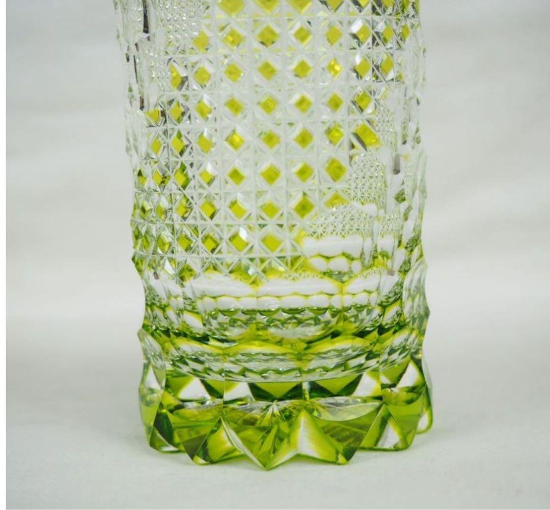 送料無料　伝統工芸士『篠崎清一』作江戸切子グラス2点　共箱　真作保証　篠崎硝子